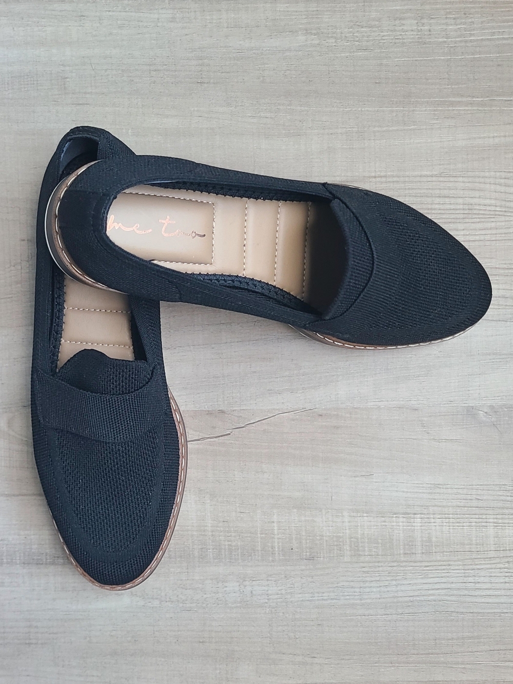 Women's Black Knit Slip-On Loafers with Cushioned Footbed